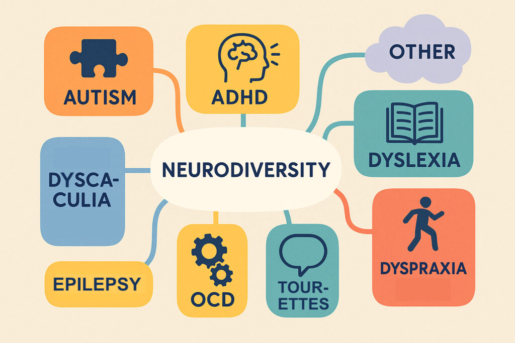 a map of diagnoses associated with a positive neurodivergent test 